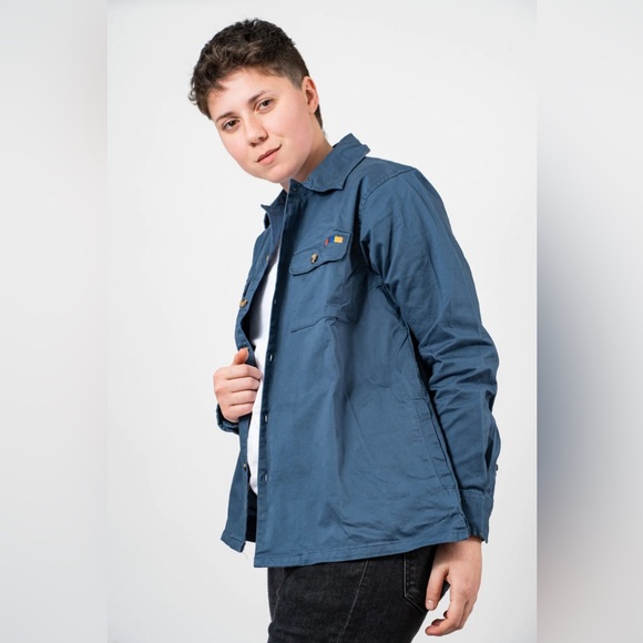 Dusty Blue Essential Shirt Jacket - Picture 4 of 6